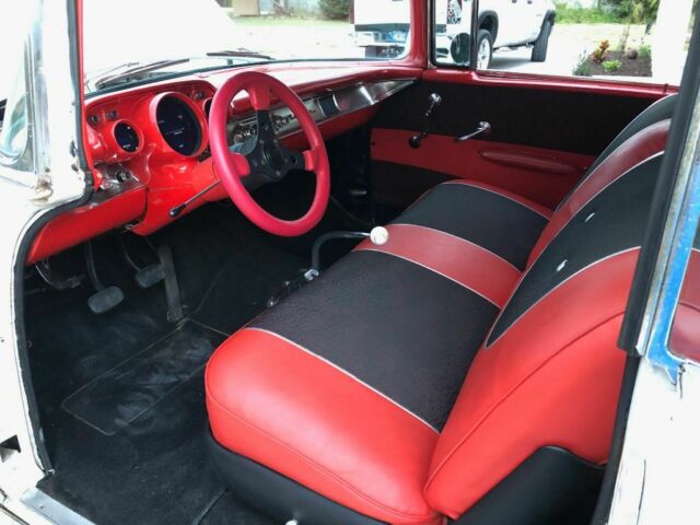 1957 White Chevrolet Bel Air/150/210 Coupe