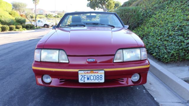 1987 Burgundy Ford Mustang Convertible