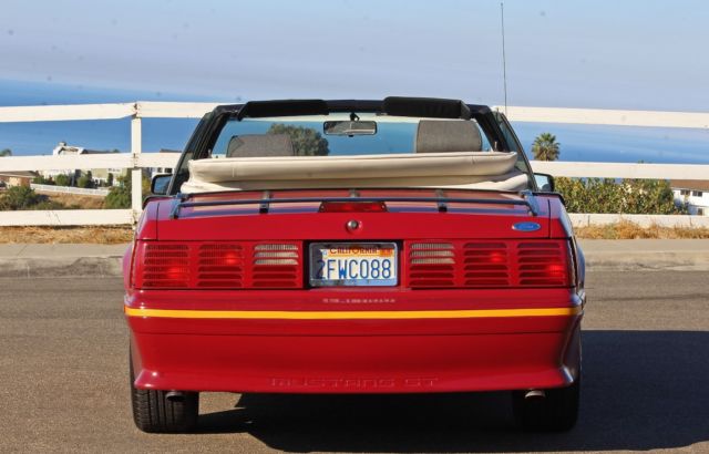 1987 Burgundy Ford Mustang Convertible
