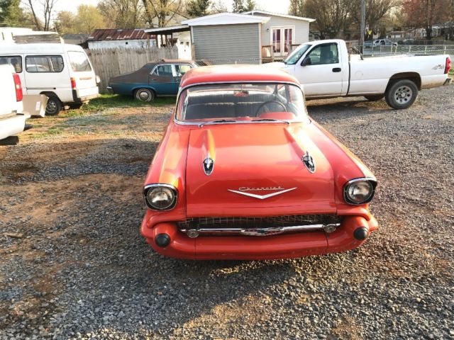 1957 Orange Chevrolet Bel Air/150/210 Sedan