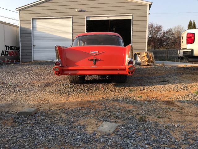 1957 Orange Chevrolet Bel Air/150/210 Sedan