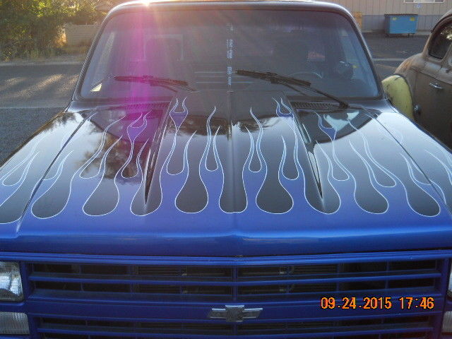 1985 Custom Black with blue flames Chevrolet C-10 Standard Cab Pickup
