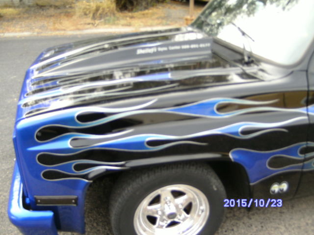 1985 Custom Black with blue flames Chevrolet C-10 Standard Cab Pickup