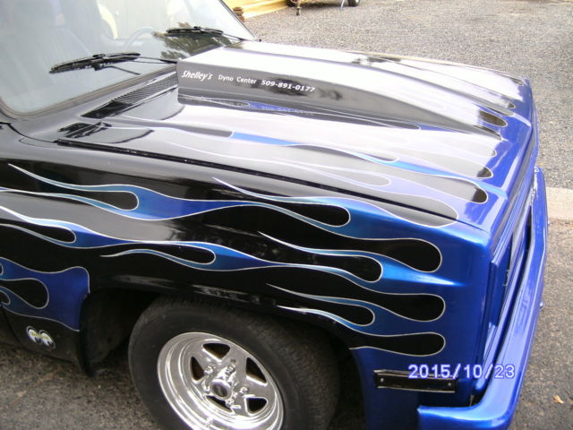 1985 Custom Black with blue flames Chevrolet C-10 Standard Cab Pickup