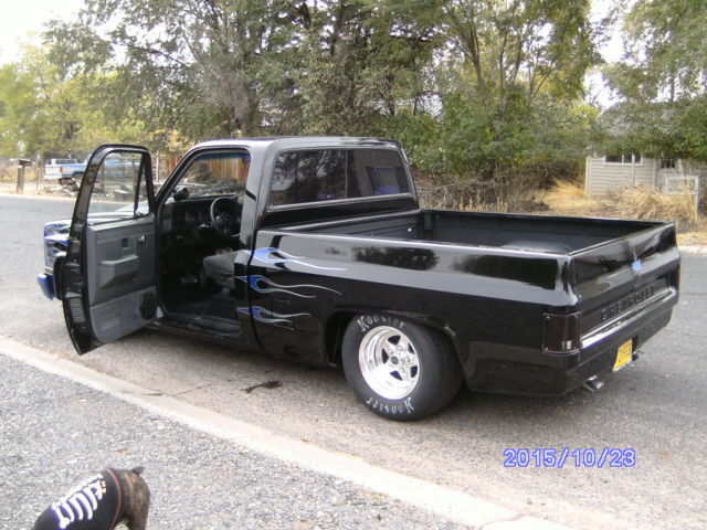 1985 Custom Black with blue flames Chevrolet C-10 Standard Cab Pickup