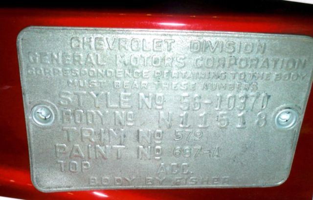 1956 Red Chevrolet Bel Air/150/210
