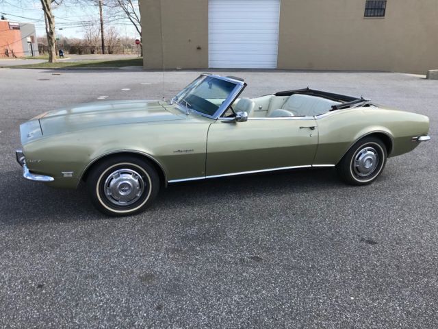 1968 Green Chevrolet Camaro Convertible