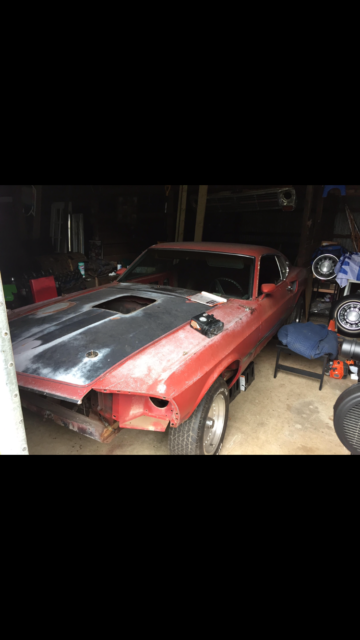 1969 T5 Candyapple Red with Low Gloss Black Ford Mustang Sportsroof