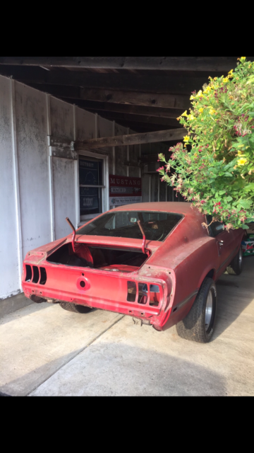 1969 T5 Candyapple Red with Low Gloss Black Ford Mustang Sportsroof