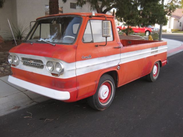 1963 Red Chevrolet Corvair Standard Cab Pickup