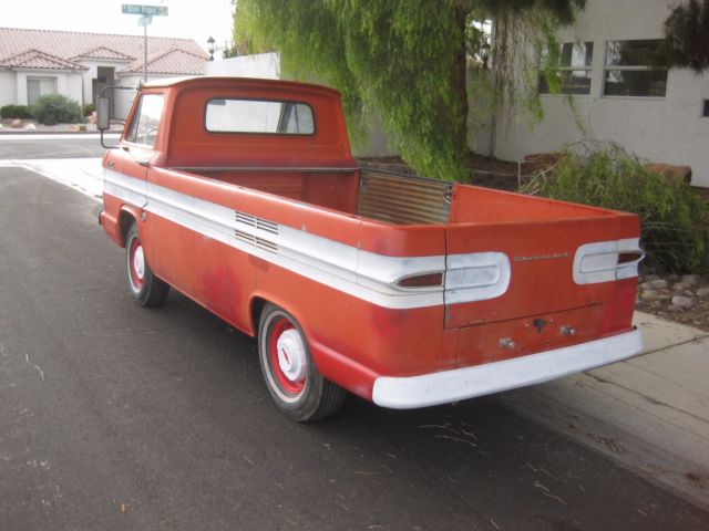 1963 Red Chevrolet Corvair Standard Cab Pickup