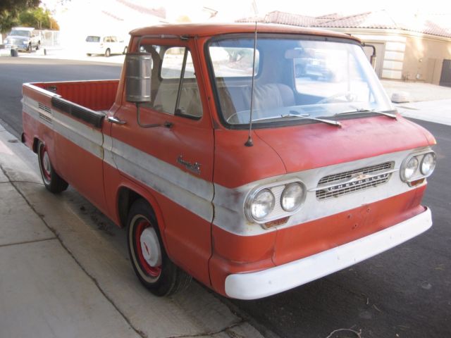 1963 Red Chevrolet Corvair Standard Cab Pickup