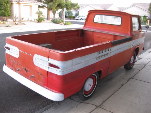 1963 Red Chevrolet Corvair Standard Cab Pickup