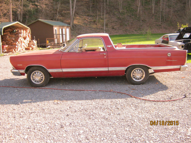 1967 Red Ford Ranchero pickup 2 door