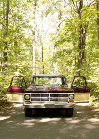 1969 Burgundy Ford F-100 Standard Cab Pickup