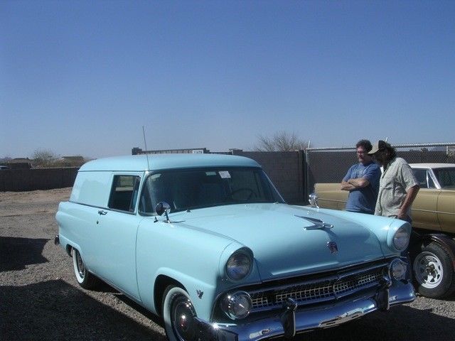 1955 Malibu Blue Ford Sedan Delivery Station Wagon Shape from the era