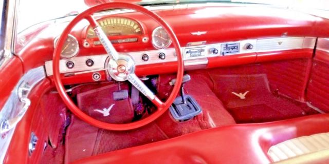 1955 rangoon Red Ford Thunderbird Convertible with orig. hardtop