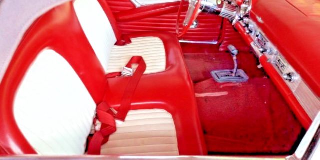 1955 rangoon Red Ford Thunderbird Convertible with orig. hardtop