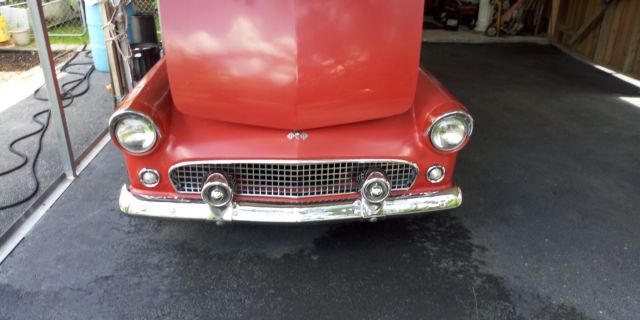 1955 rangoon Red Ford Thunderbird Convertible with orig. hardtop