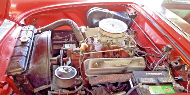 1955 rangoon Red Ford Thunderbird Convertible with orig. hardtop