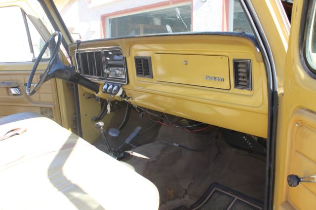 1975 Yellow Ford F-100 Extended Crew Cab Pickup