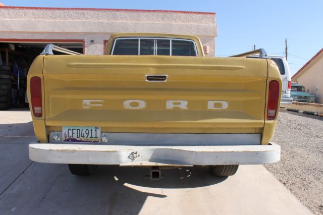 1975 Yellow Ford F-100 Extended Crew Cab Pickup