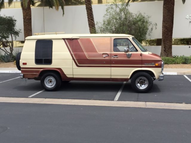 1981 Tan & brown Chevrolet G20 Van Extended Passenger Van