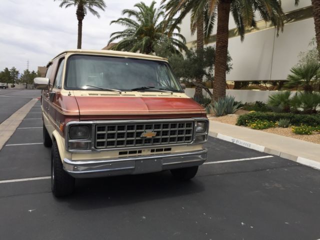 1981 Tan & brown Chevrolet G20 Van Extended Passenger Van