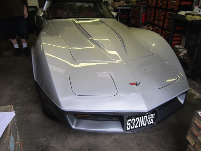 1982 silver/charcoal Chevrolet Corvette coupe
