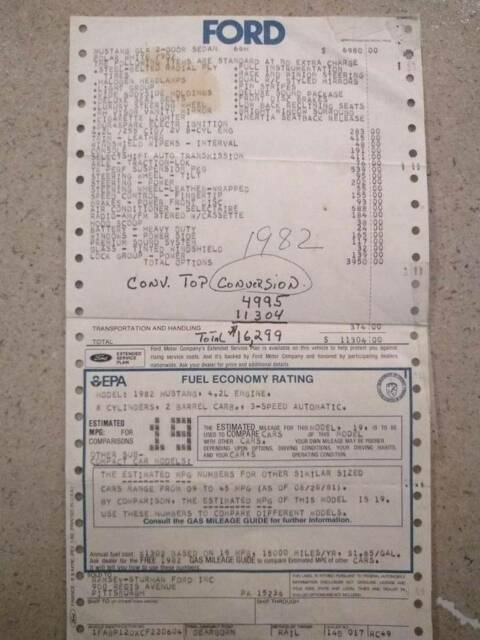1982 Ford Mustang Convertible