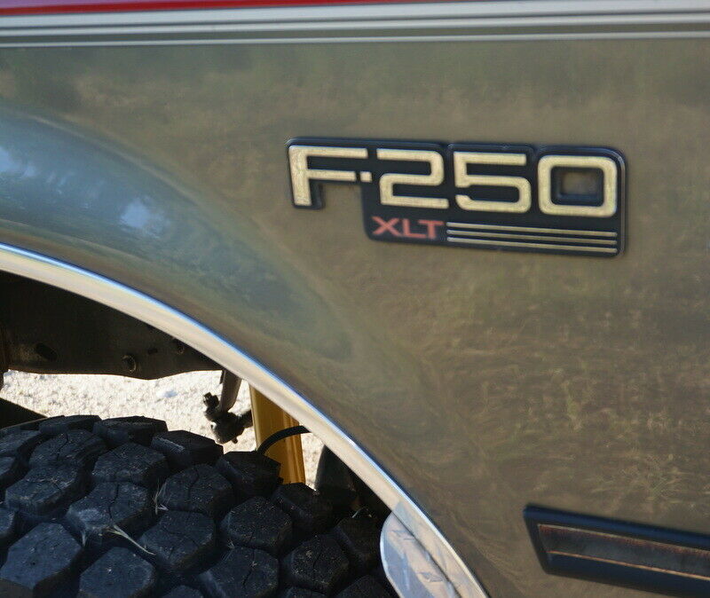 1992 Vermilion Red & Light Smoke Ford F-250 Extended Cab Pickup