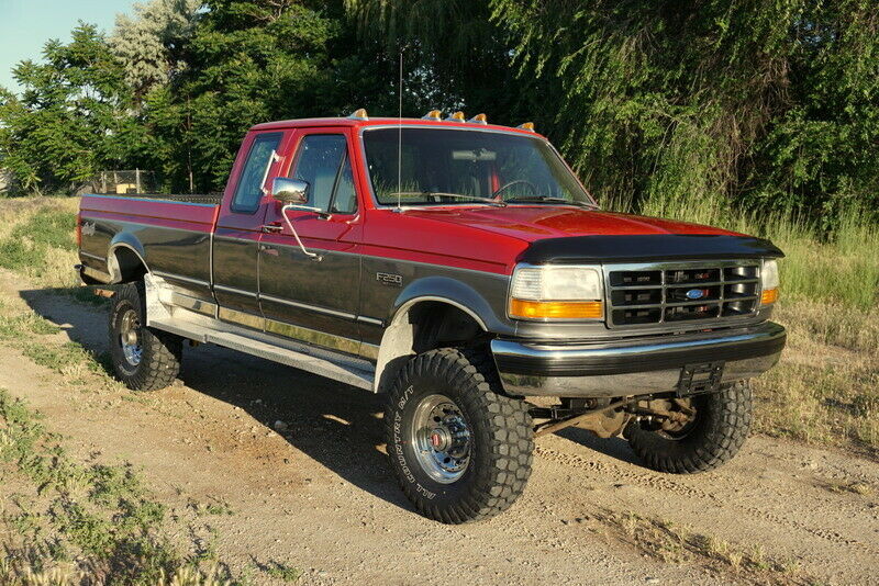 1992 Vermilion Red & Light Smoke Ford F-250 Extended Cab Pickup