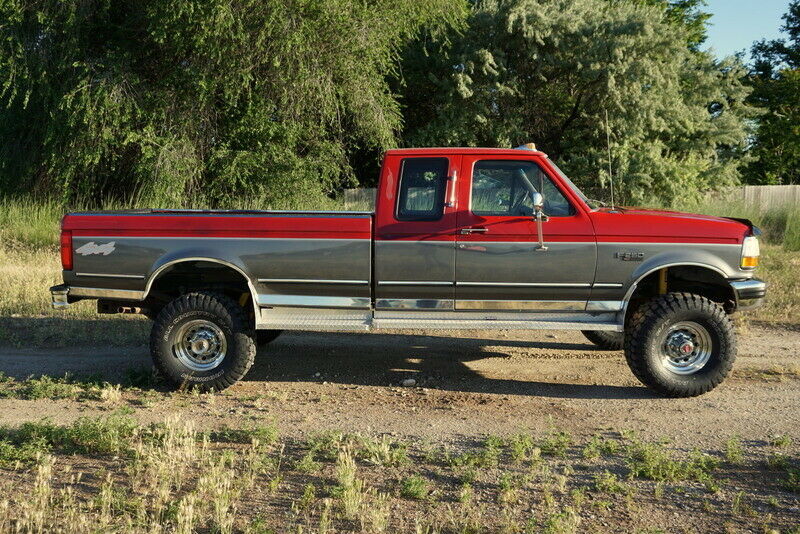 1992 Vermilion Red & Light Smoke Ford F-250 Extended Cab Pickup