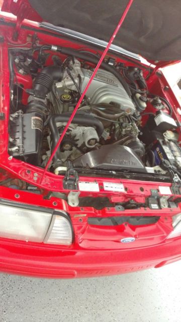 1992 Red Ford Mustang Convertible