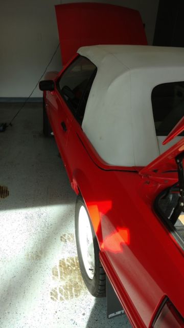 1992 Red Ford Mustang Convertible