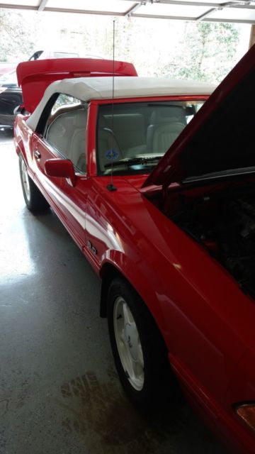 1992 Red Ford Mustang Convertible