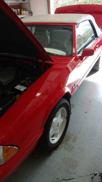 1992 Red Ford Mustang Convertible