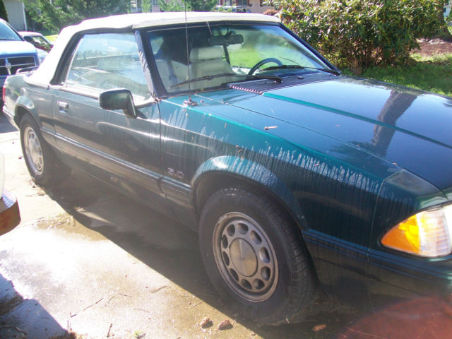 1992 Emerald Green Ford Mustang Convertible