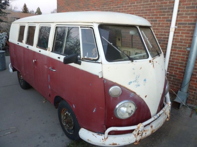 1967 Red & White Volkswagen Bus/Vanagon micro bus