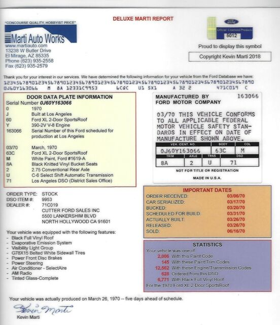 1970 Wimbledon White Ford Galaxie Coupe