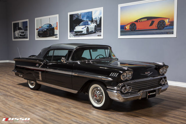 1958 Black Chevrolet Impala Convertible