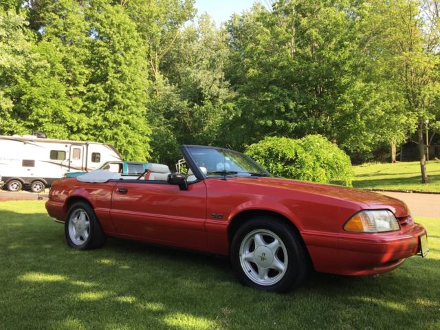 1992 Red Ford Mustang Convertible