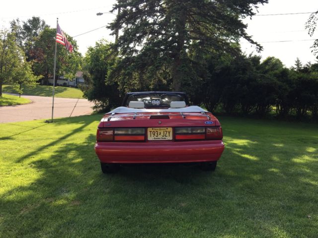 1992 Red Ford Mustang Convertible