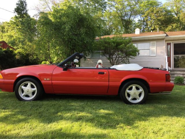 1992 Red Ford Mustang Convertible
