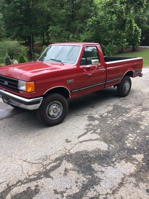 1988 Red Ford F-250 Standard Cab Pickup