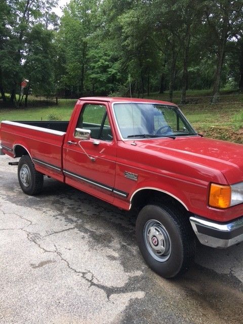 1988 Red Ford F-250 Standard Cab Pickup