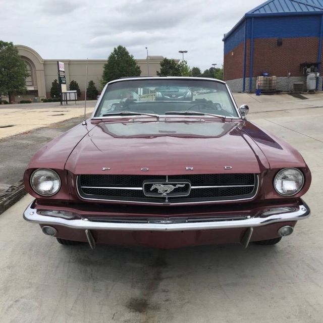 1965 Vintage Burgundy Ford Mustang Convertible