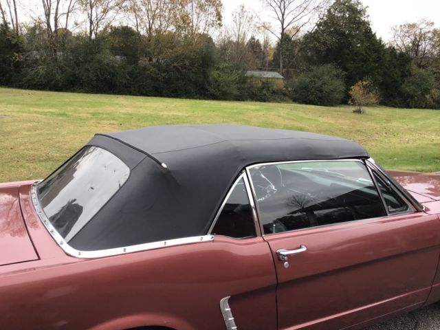1965 Vintage Burgundy Ford Mustang Convertible