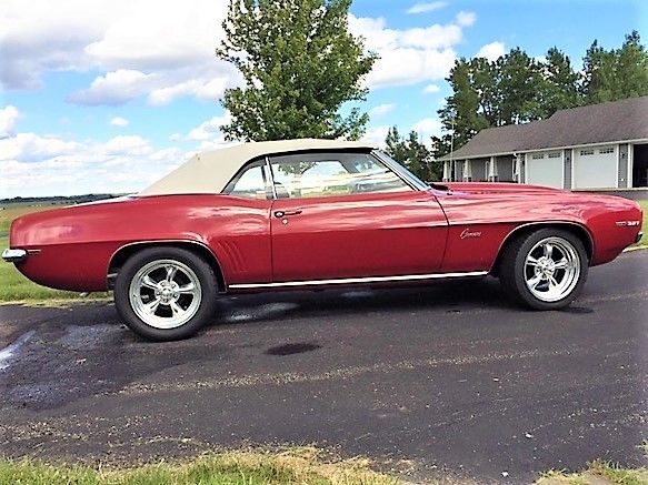 1969 Red Chevrolet Camaro Convertible