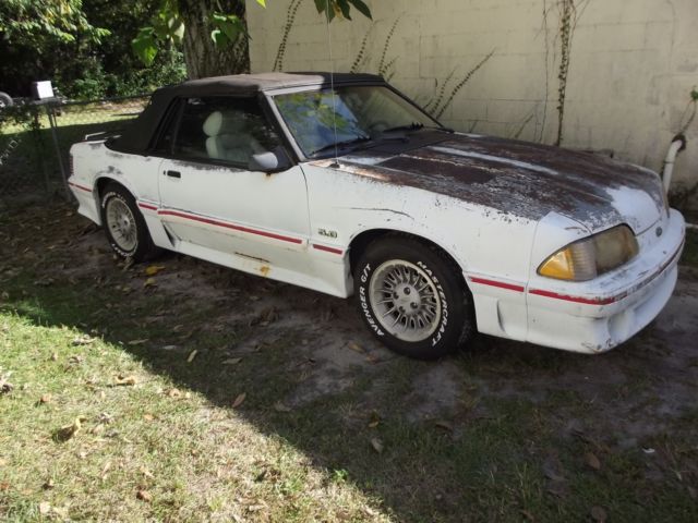 1987 White Ford Mustang Convertible